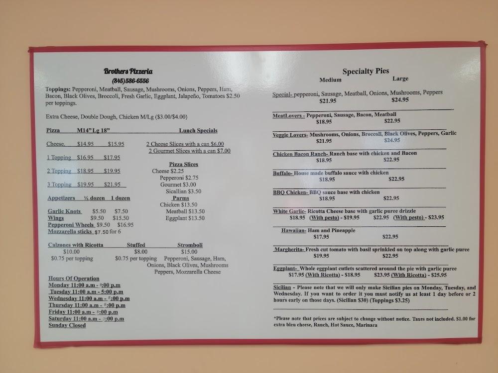 Brothers pizzeria Inc Menu image 4